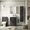 Klyn Bathroom Brooklyn Wall Hung 2 Door Tall Storage Cabinet - Hacienda Black
