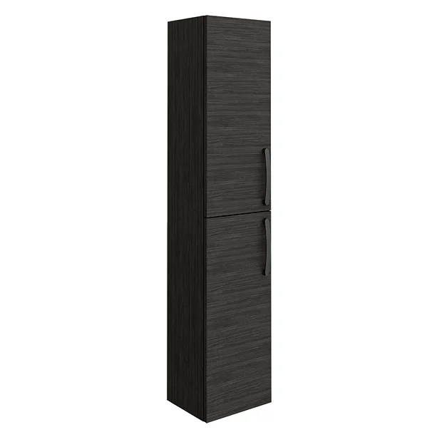 Klyn Bathroom Brooklyn Black Wall Hung Tall Storage Cabinet With Matt Black Handles 2 Klyn Bathroom Brooklyn Black Wall Hung Tall Storage Cabinet With Matt Black Handles - Image 2