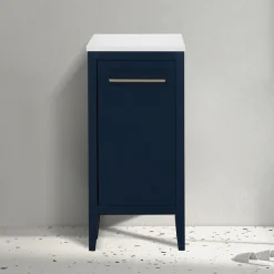 Victorian Plumbing Montrose Indigo Blue Laundry Unit With Brushed Brass Handle