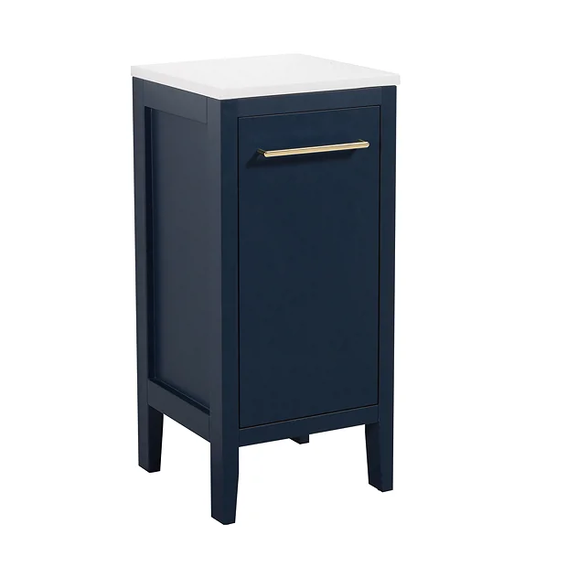 Victorian Plumbing Montrose Indigo Blue Laundry Unit With Brushed Brass Handle 2 Victorian Plumbing Montrose Indigo Blue Laundry Unit With Brushed Brass Handle - Image 2