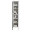Victorian Plumbing Montrose Dove Grey Tall Storage Unit With Brushed Brass Handles