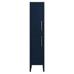 Victorian Plumbing Montrose Indigo Blue Tall Storage Unit With Brushed Brass Handles -Hudson Reed Sales mtumibb d1
