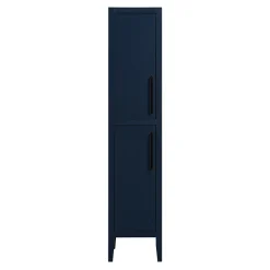 Victorian Plumbing Montrose Indigo Blue Tall Storage Unit With Matt Black Handles -Hudson Reed Sales mtumimb d1