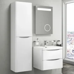 Monza­­ Bathroom Monza Gloss White Tall Wall Hung Storage Unit - 1500mm High