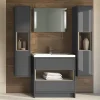 Victorian Plumbing Haywood 1400mm Gloss Grey / Driftwood Wall Hung Tall Unit