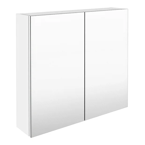 Klyn Bathroom Brooklyn 800mm Gloss White Bathroom Mirror Cabinet - 2 Door 2 Klyn Bathroom Brooklyn 800mm Gloss White Bathroom Mirror Cabinet - 2 Door - Image 2