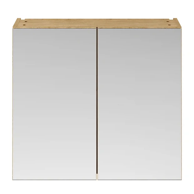 Klyn Bathroom Brooklyn 800mm Natural Oak Bathroom Mirror Cabinet - 2 Door 4 Klyn Bathroom Brooklyn 800mm Natural Oak Bathroom Mirror Cabinet - 2 Door - Image 4