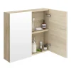 Klyn Bathroom Brooklyn 800mm Natural Oak Bathroom Mirror Cabinet - 2 Door
