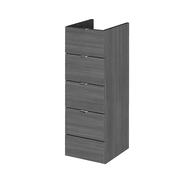 Hudson Reed 300x355mm Grey Avola Full Depth 4 Drawer Unit 2 Hudson Reed 300x355mm Grey Avola Full Depth 4 Drawer Unit - Image 2