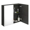 Klyn Bathroom Brooklyn 800mm Hacienda Black Bathroom Mirror Cabinet - 2 Door
