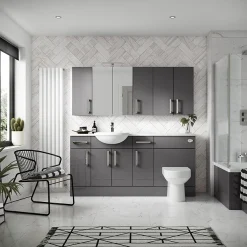 Hudson Reed 600x255mm Gloss Grey Compact Vanity Unit