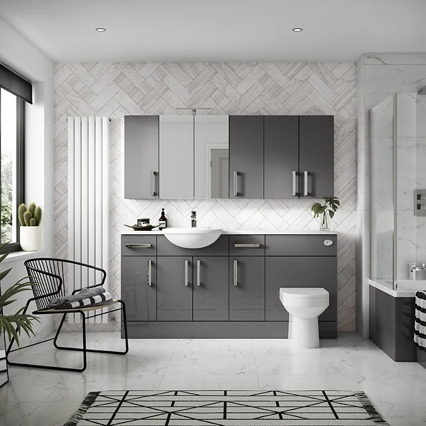 Hudson Reed 370mm Gloss Grey Decorative End Panel 1 Hudson Reed 370mm Gloss Grey Decorative End Panel