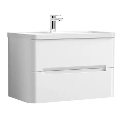 Nuie Elbe Satin White 800mm Wall Hung 2-Drawer Vanity Unit -Hudson Reed Sales par104a l