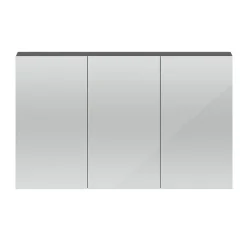 Hudson Reed 1350mm Gloss Grey 3 Door Mirror Cabinet -Hudson Reed Sales qua010 detail1