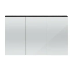 Hudson Reed 1350mm Hacienda Black 3 Door Mirror Cabinet