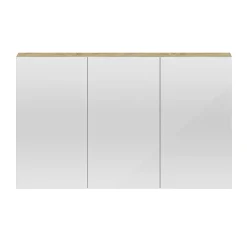 Hudson Reed 1350mm Natural Oak 3 Door Mirror Cabinet