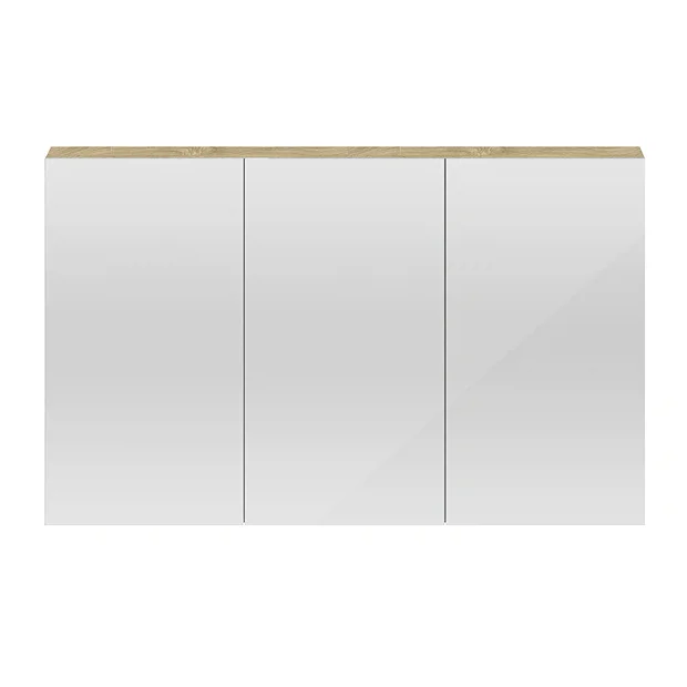 Hudson Reed 1350mm Natural Oak 3 Door Mirror Cabinet 1 Hudson Reed 1350mm Natural Oak 3 Door Mirror Cabinet