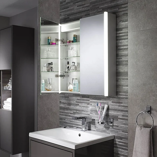 Sensio Furniture Lighting Solution Sensio Aspen Diffused Double LED Mirror Cabinet With Shaving Socket 5 Sensio Furniture Lighting Solution Sensio Aspen Diffused Double LED Mirror Cabinet With Shaving Socket - Image 5