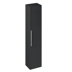 Itton Bathroom Britton Shoreditch Wall-Hung Tall Cabinet With Chrome Handle - Matt Grey