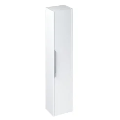 Itton Bathroom Britton Shoreditch Wall-Hung Tall Cabinet With Chrome Handle - Matt White