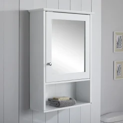 Victorian Plumbing Tongue And Groove Bathroom Mirror Cabinet - White -Hudson Reed Sales tg103md2