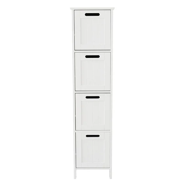 Victorian Plumbing Tongue And Groove 4 Drawer Bathroom Storage Unit - White 5 Victorian Plumbing Tongue And Groove 4 Drawer Bathroom Storage Unit - White - Image 5