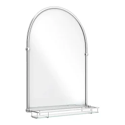 Chatsworth Traditional 700 X 490mm Arched Mirror With Glass Shelf - Chrome