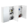 Toreno White Minimalist 4 Door Mirror Cabinet - W1200 X D110mm