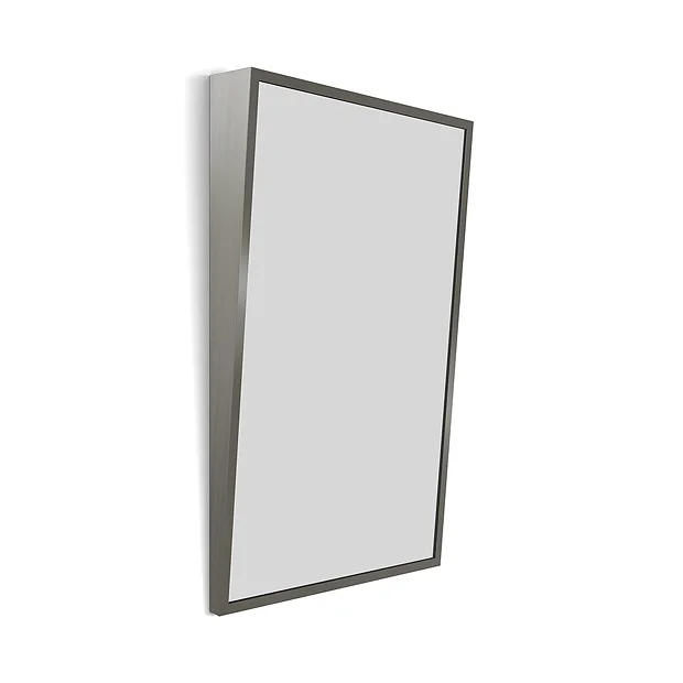 Venice Brushed Stainless Steel 500 X 800mm Angled Mirror 2 Venice Brushed Stainless Steel 500 X 800mm Angled Mirror - Image 2