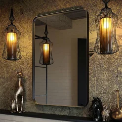 Venice Black Frame 500 X 750mm Rectangular Mirror -Hudson Reed Sales venbf5075 d4