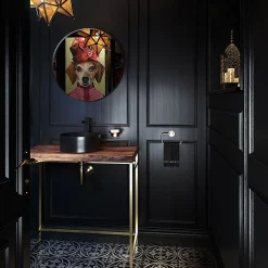 Venice Black Frame 600mm Round Mirror -Hudson Reed Sales venbf75 d1