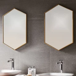 Venice Brushed Brass 500 X 750mm Hexagonal Mirror -Hudson Reed Sales venhxbra d2