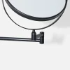 Venice Matt Black 5x Magnifying Cosmetic Mirror With Curved Wall Plate
