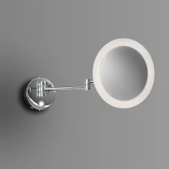 Venice Chrome Round 3x Magnifying LED Cosmetic Mirror 7 Venice Chrome Round 3x Magnifying LED Cosmetic Mirror -Hudson Reed Sales vncmrnd d2
