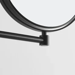 Venice Matt Black 5x Magnifying Cosmetic Mirror With Round Wall Plate 8 Venice Matt Black 5x Magnifying Cosmetic Mirror With Round Wall Plate -Hudson Reed Sales vncmrnmb d2