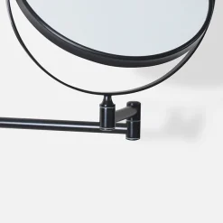 Venice Matt Black 5x Magnifying Cosmetic Mirror With Square Wall Plate