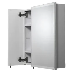 Croydex Wellington Double Door Bi-View White Steel Mirror Cabinet With FlexiFix -Hudson Reed Sales wc102122 d2