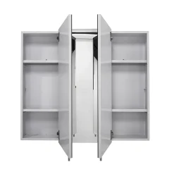 Croydex Westbourne Triple Door Tri-View White Steel Mirror Cabinet With FlexiFix 7 Croydex Westbourne Triple Door Tri-View White Steel Mirror Cabinet With FlexiFix -Hudson Reed Sales wc102322 d2