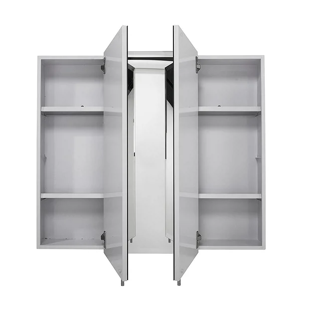 Croydex Westbourne Triple Door Tri-View White Steel Mirror Cabinet With FlexiFix 4 Croydex Westbourne Triple Door Tri-View White Steel Mirror Cabinet With FlexiFix - Image 4