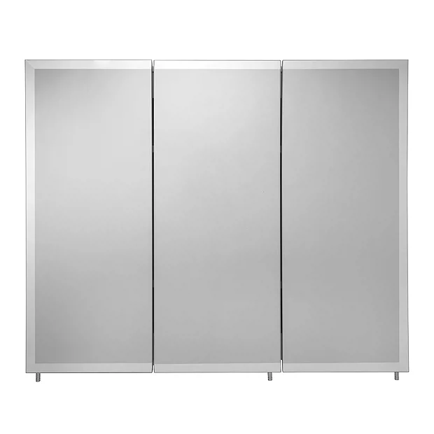 Croydex Westbourne Triple Door Tri-View White Steel Mirror Cabinet With FlexiFix 1 Croydex Westbourne Triple Door Tri-View White Steel Mirror Cabinet With FlexiFix