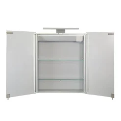 Croydex Sudbury Hang N Lock Double Door Illuminated Mirror Cabinet With Shaver Socket 700 X 600mm -Hudson Reed Sales wc147069e d1