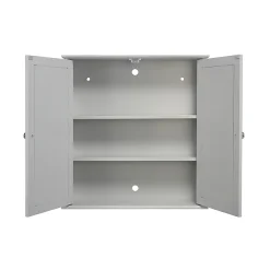 Croydex Ashby Grey Wooden Double Door Mirror Cabinet With FlexiFix