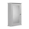 Croydex Malton Wooden Single Door White Bathroom Mirror Cabinet With FlexiFix