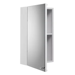 Croydex Carra White Single Door Mirror Cabinet -Hudson Reed Sales wc450622 d1