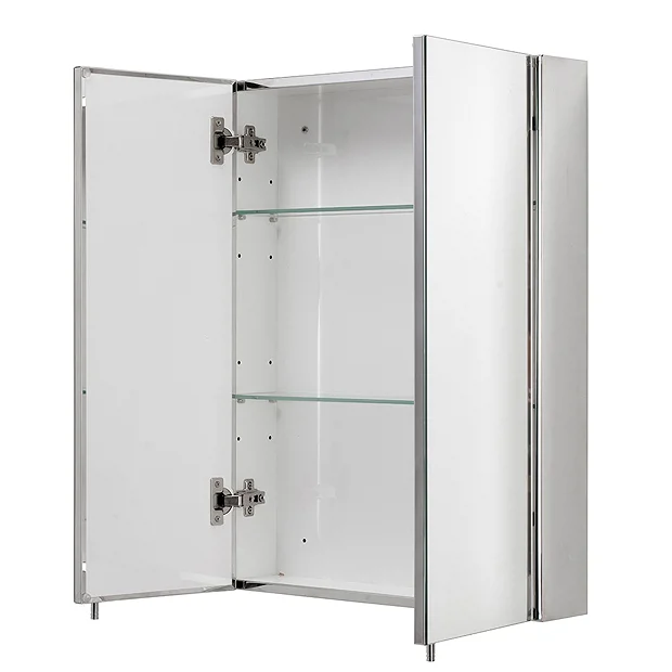Croydex Anton Double Door Stainless Steel Mirrored Bathroom Cabinet 1 Croydex Anton Double Door Stainless Steel Mirrored Bathroom Cabinet