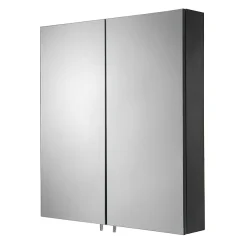 Croydex Dawley Matt Black 600mm Double Door Mirror Cabinet -Hudson Reed Sales wc930221 d4