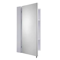 Croydex Finchley Stainless Steel Single Door Mirror Cabinet With FlexiFix