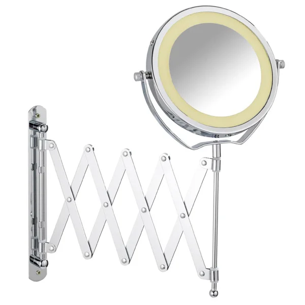 Wenko - Brolo LED Telescopic Wall Mirror - 3x Magnification - Chrome 1 Wenko - Brolo LED Telescopic Wall Mirror - 3x Magnification - Chrome